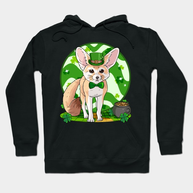 Fennec Fox St. Patricks Day Irish Leprechaun Hoodie by Noseking